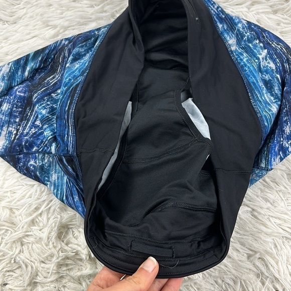 Lululemon Speed Up Short *Long 4" Shorelines Multi Blue / Black - Picture 2 of 5